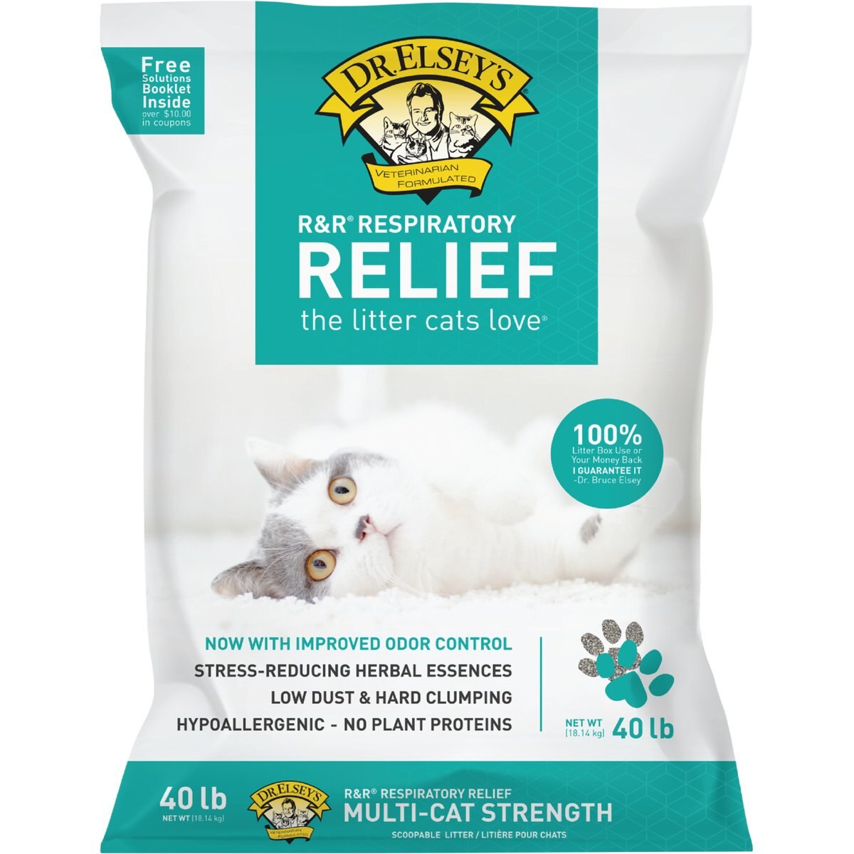 Dr. Elsey's R&R Stress-Reducing Clumping Clay Cat Litter, 40-lb bag