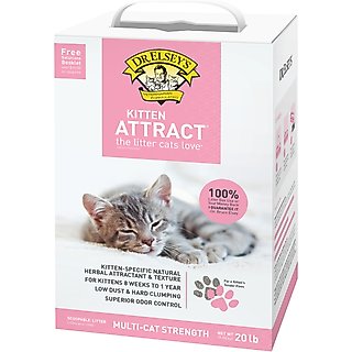 Dr. Elsey's Kitten Attract Clumping Clay Cat Litter, 20-lb bag slide 1 of 8