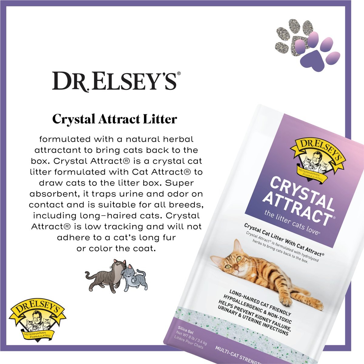 Dr. Elsey's Crystal Attract Long-Hair Crystal Cat Litter