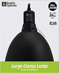 Reptile Systems Ceramic Reptile Clamp Lamp, Black, 200W