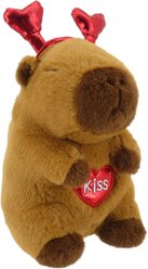 Linzy Toys Capybara Squeaky Dog Plush Toy, Brown, 7-in