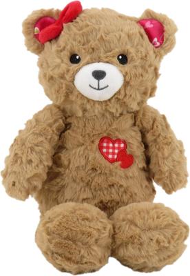 Show full view: Linzy Toys Bear Squeaky Dog Plush Toy, Brown, 12-in slide 4 of 7