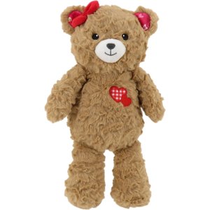 Linzy Toys Bear Squeaky Dog Plush Toy, Brown, 12-in