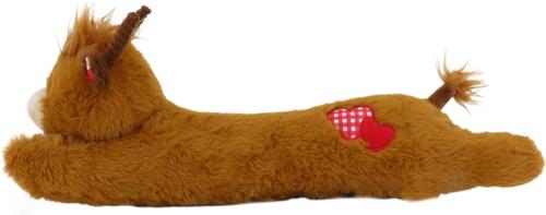 Show full view: Linzy Toys Highland Cow Squeaky Dog Plush Toy, Brown, 16-in slide 6 of 6
