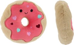 Linzy Toys Donuts Squeaky Dog Plush Toy, Red/Pink, 7-in, 2 count slide 2 of 5