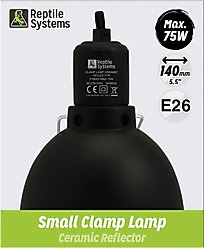 Reptile Systems Ceramic Reptile Clamp Lamp, Black, 75W