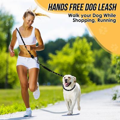 Show full view: SlowTon Hands-Free Nylon Dog Leash, 10-ft long, 1/2-in wide, Black slide 6 of 9