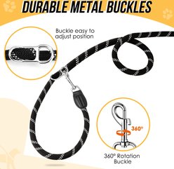 SlowTon Hands-Free Nylon Dog Leash, 10-ft long, 1/2-in wide, Black slide 2 of 9