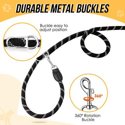 Show full view: SlowTon Hands-Free Nylon Dog Leash, 10-ft long, 1/2-in wide, Black slide 3 of 9