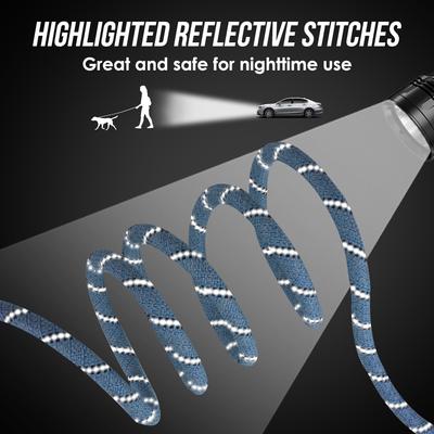 Show full view: SlowTon Hands-Free Nylon Dog Leash, 10-ft long, 1/2-in wide, Blue slide 7 of 9