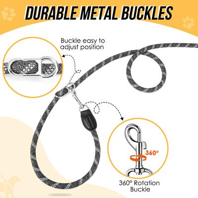 Show full view: SlowTon Hands-Free Nylon Dog Leash, 10-ft long, 1/2-in wide, Dark Grey slide 4 of 10