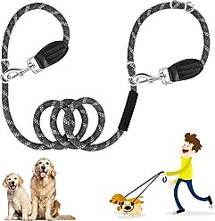 SlowTon Hands-Free Nylon Dog Leash, 10-ft long, 1/2-in wide, Dark Grey