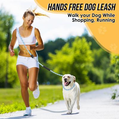 Show full view: SlowTon Hands-Free Nylon Dog Leash, 10-ft long, 1/2-in wide, Blue slide 6 of 9