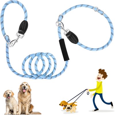 SlowTon SlowTon Hands-Free Nylon Dog Leash, 10-ft long, 1/2-in wide, Blue
