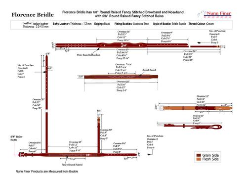 Show full view: Nunn Finer Florence Horse Bridle, Havana, Oversize slide 2 of 6