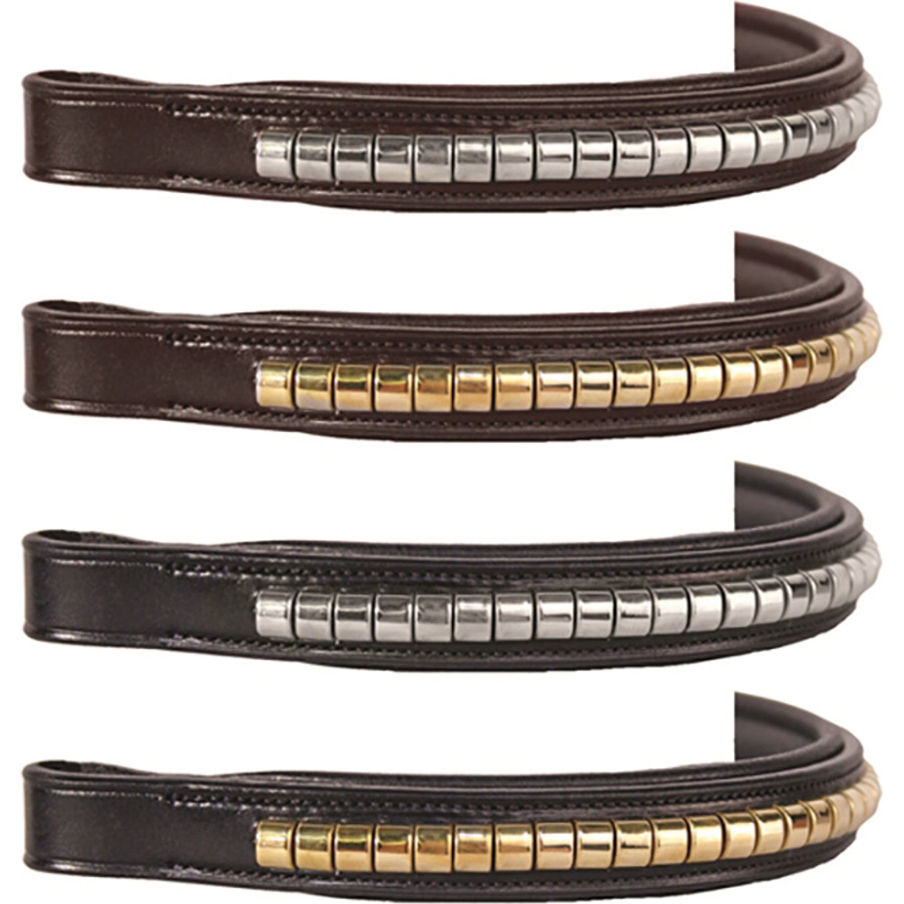 Nunn Finer Clincher Horse Browband, Black with Silver, Cob