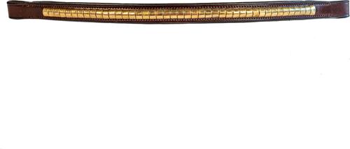 Show full view: Nunn Finer Clincher Horse Browband, Havana with Brass, Horse slide 3 of 5
