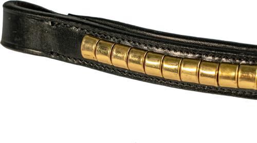 Show full view: Nunn Finer Clincher Horse Browband, Black with Brass, Horse slide 4 of 5