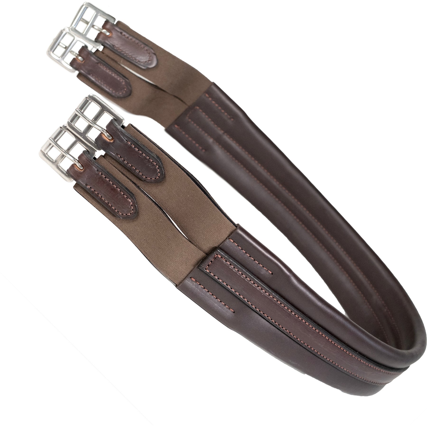 Nunn Finer Contour Chafeless Double End Elastic Horse Girth, Havana, 50-in