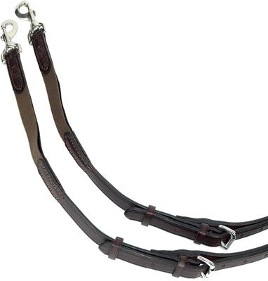 Show full view: Nunn Finer Leather Horse Side Reins with Elastic, Havana, 35.5 to 46-in, 2 count slide 2 of 2