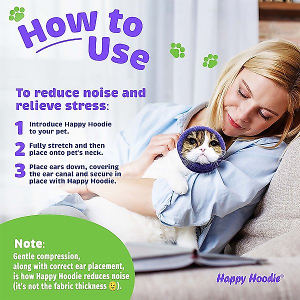 Show full view: Happy Hoodie Thunder Grooming Fireworks Calming Band for Dogs & Cats, Purple, Large slide 5 of 14