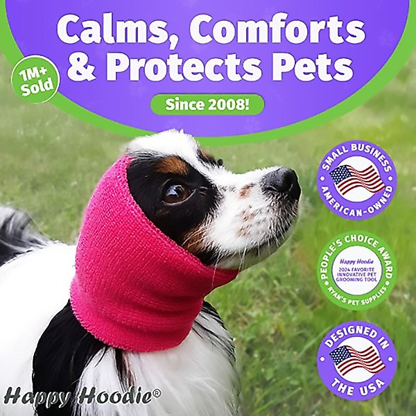 Show full view: Happy Hoodie Thunder Grooming Fireworks Calming Band for Dogs & Cats, Purple, Large slide 2 of 14