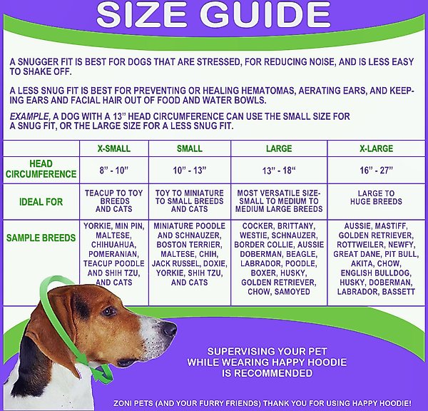 Show full view: Happy Hoodie Thunder Grooming Fireworks Calming Band for Dogs & Cats, Purple, Large slide 6 of 14
