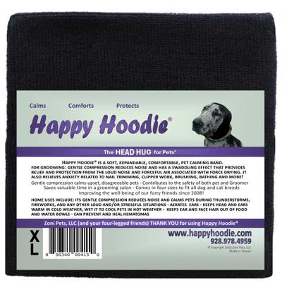 Show full view: Happy Hoodie Thunder Grooming Fireworks Calming Band for Dogs, X-Large, Black slide 8 of 13