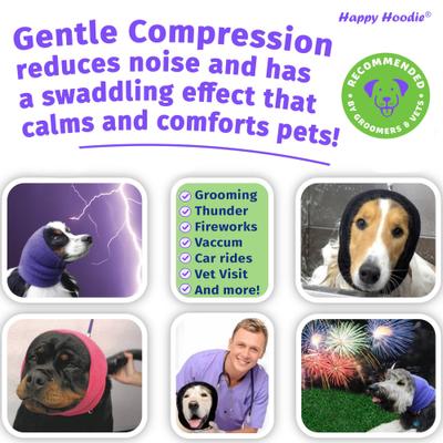 Show full view: Happy Hoodie Thunder Grooming Fireworks Calming Band for Dogs & Cats, Black, Large slide 4 of 15