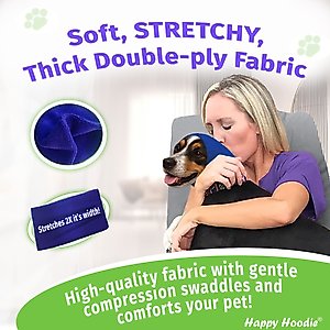 Happy Hoodie Thunder Grooming Fireworks Calming Band for Dogs & Cats, Purple, Large