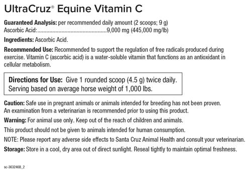 Show full view: UltraCruz Vitamin C Immune Support Pellets Horse Supplement, 1-lb bag slide 4 of 4
