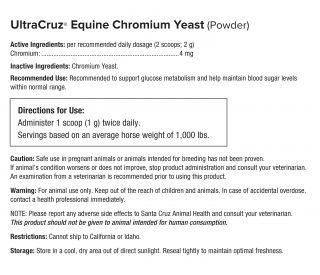 Show full view: UltraCruz Chromium Yeast Diabetic Support Pellets Horse Supplement, 2-lb bag slide 2 of 3