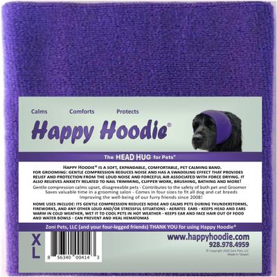 Show full view: Happy Hoodie Thunder Grooming Fireworks Calming Band for Dogs, X-Large, Purple slide 8 of 13