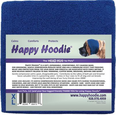 Show full view: Happy Hoodie Thunder Grooming Fireworks Calming Band for Dogs & Cats, Navy Blue, X-Large slide 8 of 15