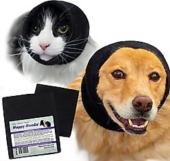 Happy Hoodie Thunder Grooming Fireworks Calming Band for Dogs & Cats, Small & Large, 2 count, Black