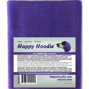Happy Hoodie Thunder Grooming Fireworks Calming Band for Dogs & Cats, Purple, Large