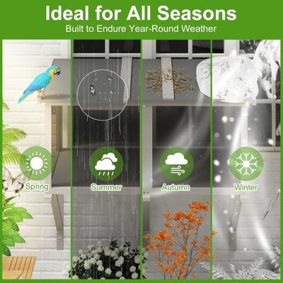 Show full view: Petscosset 46-in Outdoor Wooden Cat Window Box Catio, Gray slide 4 of 9