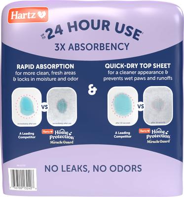 Show full view: Hartz Miracle Guard Lavender Scented Max Absorbency Odor Eliminating Dog Pads, X-Large, 30 count slide 9 of 10