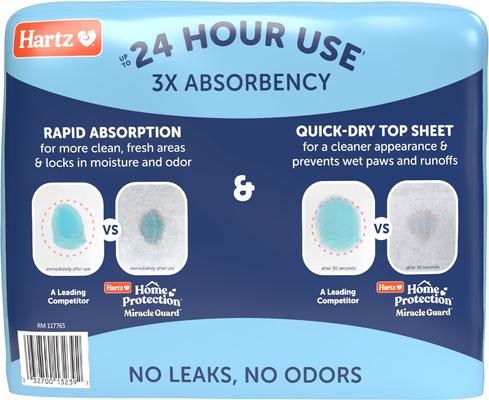 Show full view: Hartz Miracle Guard Max Absorbency Odor Eliminating Dog Pads, XXX-Large, 20 count slide 9 of 11