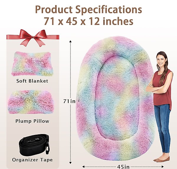 Show full view: LovMor Oversized Human Dog Bed, Rainbow slide 5 of 7