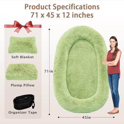 Show full view: LovMor Oversized Human Dog Bed, Green slide 6 of 10