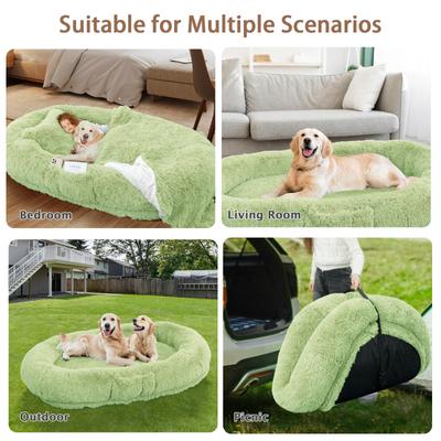Show full view: LovMor Oversized Human Dog Bed, Green slide 7 of 10