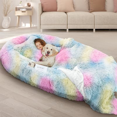 LovMor LovMor Oversized Human Dog Bed, Rainbow