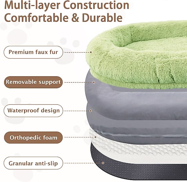 Show full view: LovMor Oversized Human Dog Bed, Green slide 3 of 7