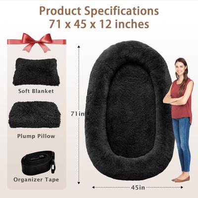 Show full view: LovMor Oversized Human Dog Bed, Black slide 5 of 9