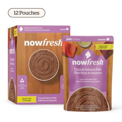Show full view: Now Fresh Grain-Free Tuna & Salmon Pate Senior Wet Cat Food, 2.5-oz pouch, case of 12 slide 3 of 10