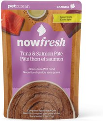 Now Fresh Grain-Free Tuna & Salmon Pate Senior Wet Cat Food, 2.5-oz pouch, case of 12