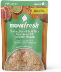 Now Fresh Grain-Free Shredded Chicken, Duck & Broth Blend Wet Cat Food, 2.5-oz pouch, case of 12