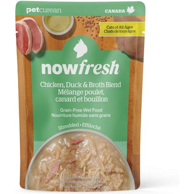 Now Fresh Now Fresh Grain-Free Shredded Chicken, Duck & Broth Blend Wet Cat Food, 2.5-oz pouch, case of 12