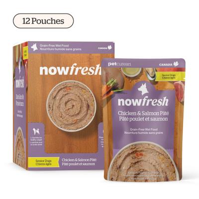 Show full view: Now Fresh Grain-Free Chicken & Salmon Pate Senior Wet Dog Food, 2.8-oz pouch, case of 12 slide 3 of 11